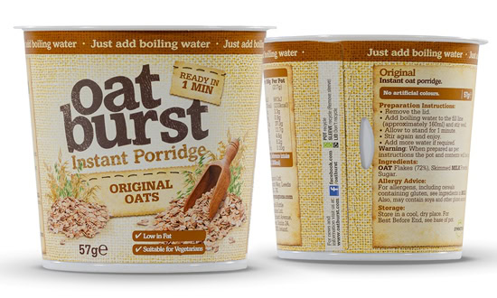 Symington’s switches porridge brand to Greiner’s cardboard & plastic packaging